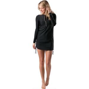 Mott 50 Women's Sonja UPF 50 Zip Front Swim Dress in Black, Size XL